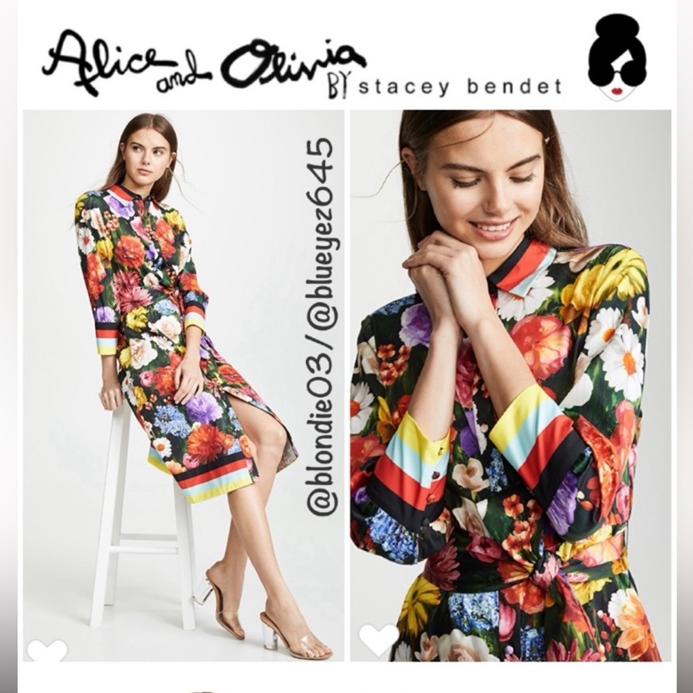 Alice + Olivia Floral Shirt Dress Size 2